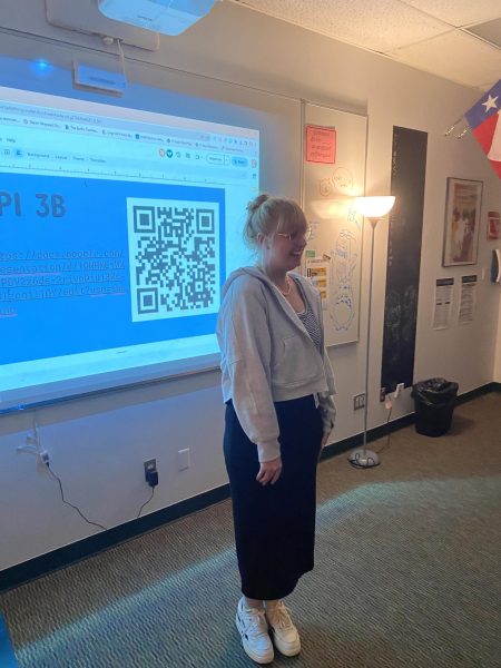 Madame Cross teaches her second block French III class at Carroll Senior High School. 