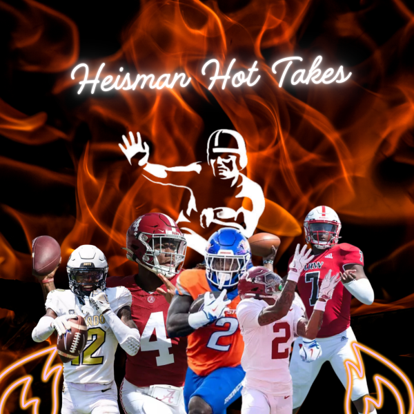 Illustration created by G. King, with images courtesy of University of Alabama Athletics, University of Colorado Athletics, Boise State University Athletics, University of Miami Athletics