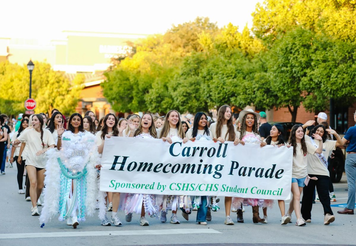 Student Council marches at the front of the 2025 Homecoming Parade. 